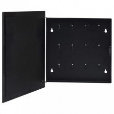 Caseta pentru chei cu tabla magnetica, negru, 35 x 35 x 5,5 cm foto