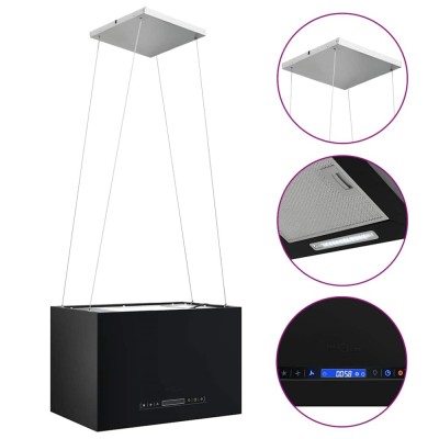 Hota suspendata insula LCD senzor tactil 55 cm otel foto