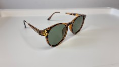 Ochelari de soare Vintage Polarizati - Rama animal print Lentile verzi