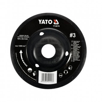 Disc circular raspel depresat 125x22.2mm, Nr 3, Yato foto