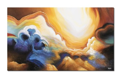 Tablou abstract pictat manual, Conexiuni astrale, 100x60cm ulei pe panza, Spectaculos foto