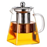Infuzor ceai Pufo Exclusive din sticla cu filtru si capac metalic, 700 ml, transparent