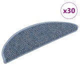 Cumpara ieftin Covoras scari autoadeziv 30 buc. albastru, 56x17x3 aspect sisal
