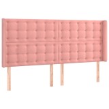 Cumpara ieftin Tablie de pat cu aripioare, roz, 183x16x118/128 cm, catifea