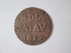 Rară! Java(Indonezia) Indiile de Est Neerlandeze 1/2 Stuiver 1819