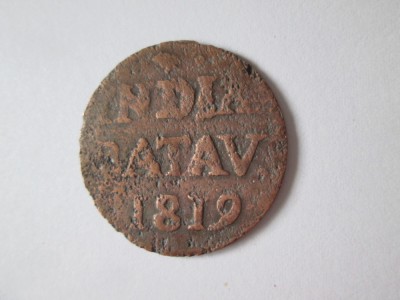 Rară! Java(Indonezia) Indiile de Est Neerlandeze 1/2 Stuiver 1819 foto