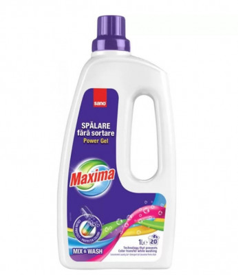Detergent gel pentru rufe Sano Maxima Mix and Wash 1L foto