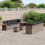 VidaXL Set de canapele pentru grădină 11 pcs Gri 90 x 55 x 71 cm