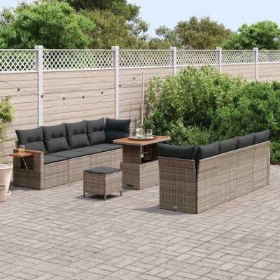 vidaXL Set de canapele pentru grădină 11 pcs Gri 90 x 55 x 71 cm 3363153 foto