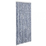 Cumpara ieftin Perdea de insecte, albastru, alb, argintiu, 56x185 cm, Chenille