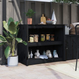 Dulap bucatarie de exterior negru, 106x55x92 cm, lemn masiv pin GartenMobel Dekor, vidaXL