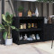 Dulap bucatarie de exterior negru, 106x55x92 cm, lemn masiv pin GartenMobel Dekor