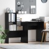 VidaXL Birou cu raft Stejar negru 131.5 x 50 x 106.5 cm Lemn compozit 869299