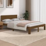 VidaXL Cadru de pat mic dublu, maro miere, 120x190 cm, lemn masiv
