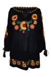 Bluza casual dama RFN 2 , marime L, negru, Bumbac
