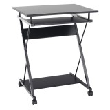 Cumpara ieftin Birou pentru PC masa de gaming cu roti din pal si metal negru Tarak 60x48x73 cm