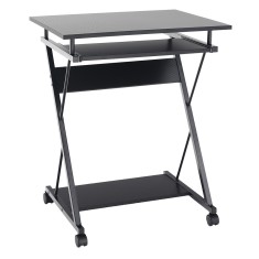 Birou pentru PC masa de gaming cu roti din pal si metal negru Tarak 60x48x73 cm