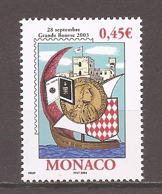 Monaco 2003 - Cărți poștale, Piața de filatelie și numismatică, Fontvieille, MNH foto