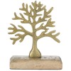 Decoratiune pentru masa Herum&reg;, in forma de arborele vietii, Auriu, 12 x 5 x 15 cm