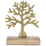 Decoratiune pentru masa Herum&reg;, in forma de arborele vietii, Auriu, 12 x 5 x 15 cm