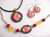 set bijuterii&nbsp; sticla cu mandala 32952