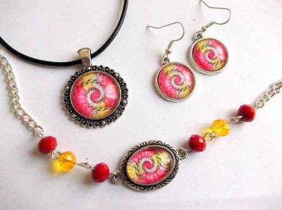 set bijuterii&amp;nbsp; sticla cu mandala 32952 foto