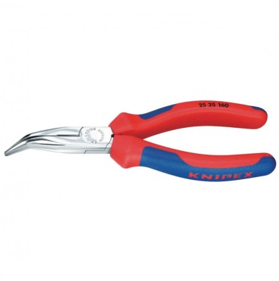 Cleste profesional cu varf lung indoit si suprafata taietoare Knipex 25 25 160, 160 mm foto