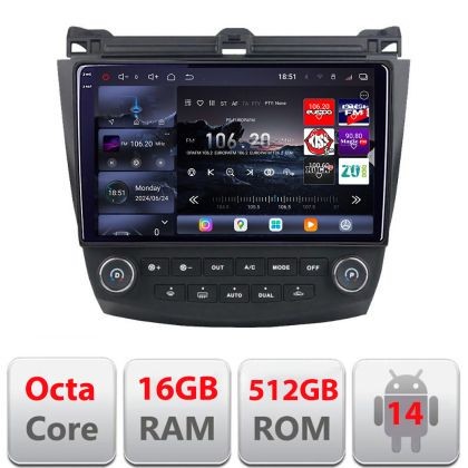 Navigatie Honda Accord 2004-2008 Edotec Kit-ACCORD cu Android Radio Bluetooth Internet 8 core QLED 2K 16+512 360 CarStore Technology