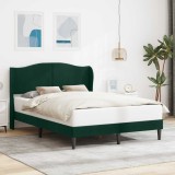 vidaXL Cadru de pat cu headboard Verde &icirc;nchis 140 x 200 cm Catifea 42027925