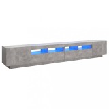 Cumpara ieftin Comoda TV cu lumini LED, gri beton, 260x35x40 cm