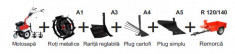 Pachet Motosapa pe benzina, MS 7-80 +roti metalice + rarita reglabila + plug... foto