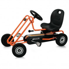 Kart pentru copii Hauck Go Kart Lightning Orange, frana de mana, 3-8 ani foto