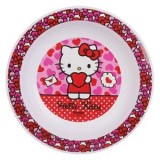 Farfurie ad&acirc;ncă din plastic cu model Hello Kitty, &Oslash;20,5 cm, albă, CMCLASS