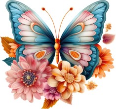 Sticker decorativ Fluture, Multicolor, 63 cm, 7721ST-1 foto