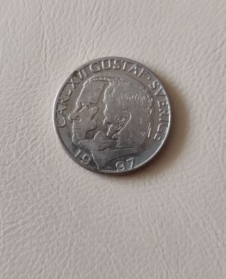 Suedia - 1 coroana (1997) Carl XVI Gustaf - monedă s332 foto