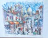 Tablou original &ndash; Paris Montmartre &ndash; semnat Jarol &rsquo;92 &ndash; pictură de colecție, Peisaje, Tempera, Realism