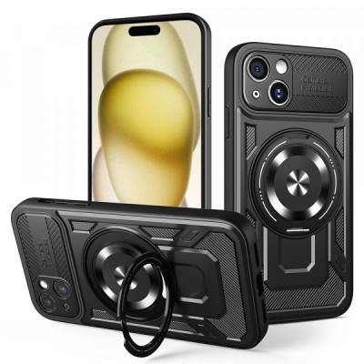 Husa pentru Apple iPhone 15 Plus, Techsuit, RuggedCam, Neagra foto