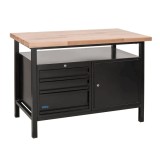 Banc de lucru cu spatii de depozitare P 1200 SLT Black Line Gude 40838, 400 Kg