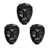 Set 3 Masti Squid Game, Lider Negru, Carnaval, Halloween, Cosplay, Plastic, Universala, 20x17cm