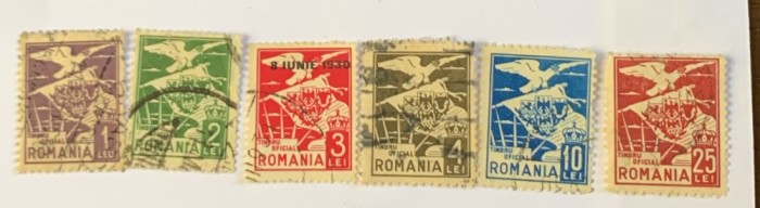 Marci de serviciu - Vultur cu steag - 1929/1930, circulate.