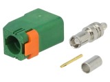 Conector FAKRA Mamă Crimpat Verde Drept