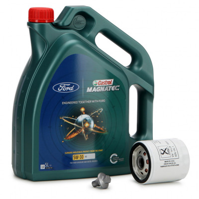 Set Ulei Motor Castrol Magnatec Ford 5W-30 A5 5L 15D5E8 + Filtru Ulei Motor Oe Ford 2468342 + Surub Golire Baie Ulei Oe Ford Galaxy 3 2015&amp;rarr; 2261879 foto