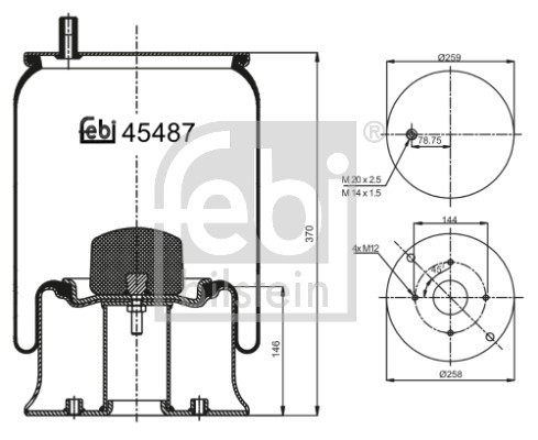 FEBI BILSTEIN 45487 Burduf, suspensie pneumatica