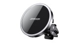 &Icirc;ncărcător auto wireless magnetic Qi Joyroom cu suport de telefon, compatibil MagSafe pentru iPhone, negru (JR-ZS240)
