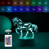 Lampa led decorativa, flippy, 3d, cal, cu telecomanda, doua moduri de alimentare usb si baterii, 20 cm inaltime, din material acril si lumina multicol