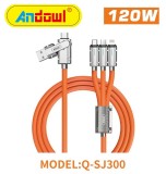 Cumpara ieftin Cablu Usb de Incarcare si Transfer Date 5 in 1 Fast Charger 120W 6A 1,2M Q-SJ300