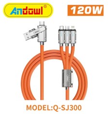 Cablu Usb de Incarcare si Transfer Date 5 in 1 Fast Charger 120W 6A 1,2M Q-SJ300