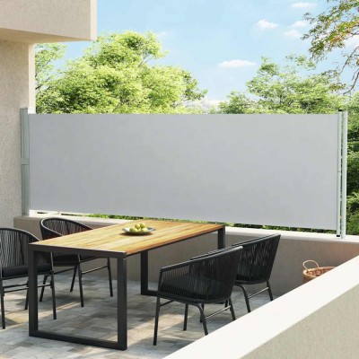vidaXL Copertină laterală retractabilă de terasă, gri, 140 x 600 cm 313373 foto