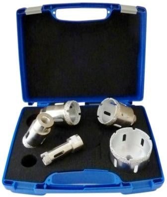 Set 5 carote diamantate pt. gresie portelanata &amp;amp; piatra - diam. 20, 35, 45, 50, 68mm Super Premium - DXDH.80407.Satz20-68 foto