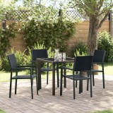 vidaXL Set de masă pentru grădină 5 pcs Negru Rattan poli